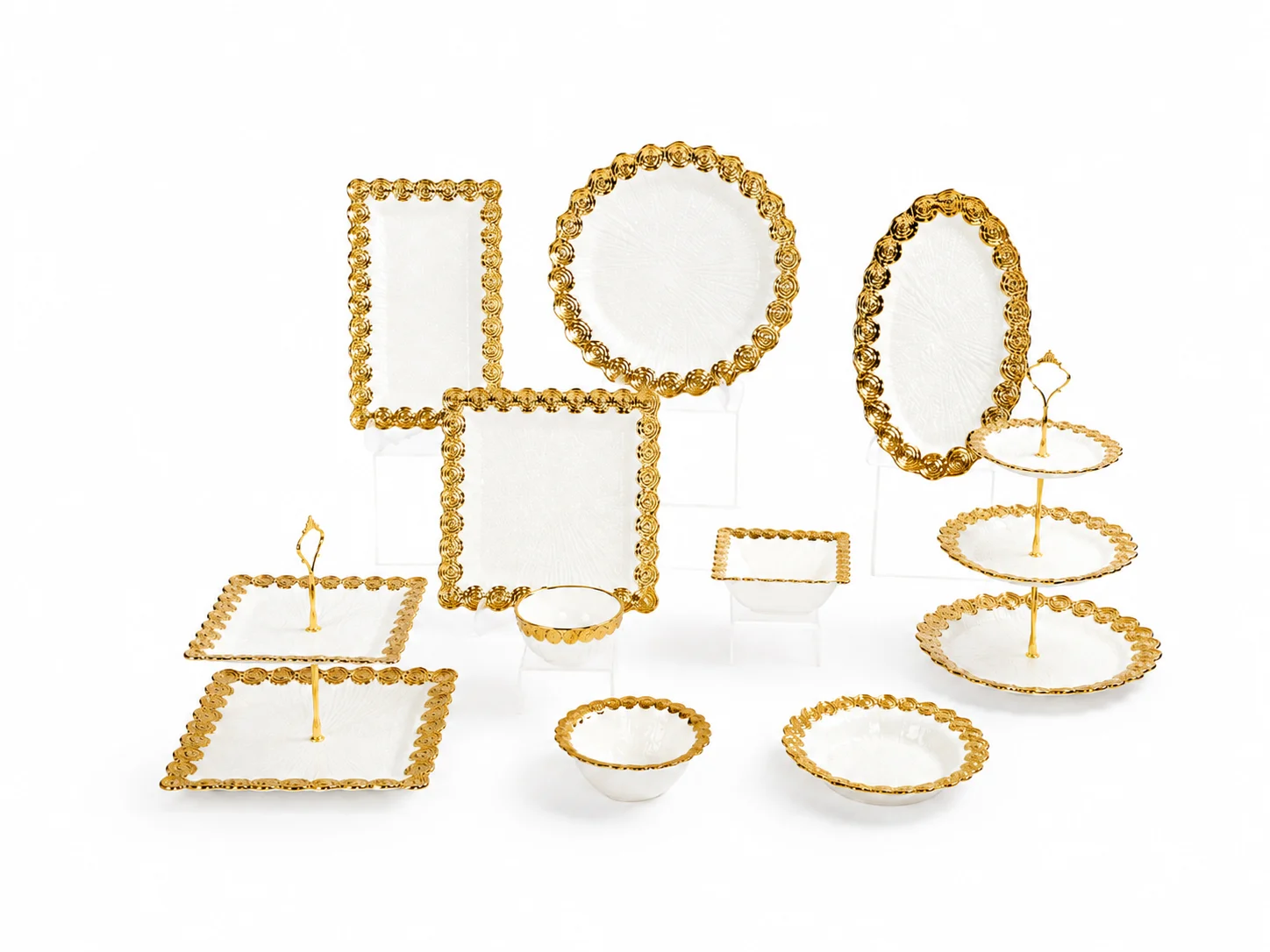 Rose Series Gilded Embossed Tableware Set